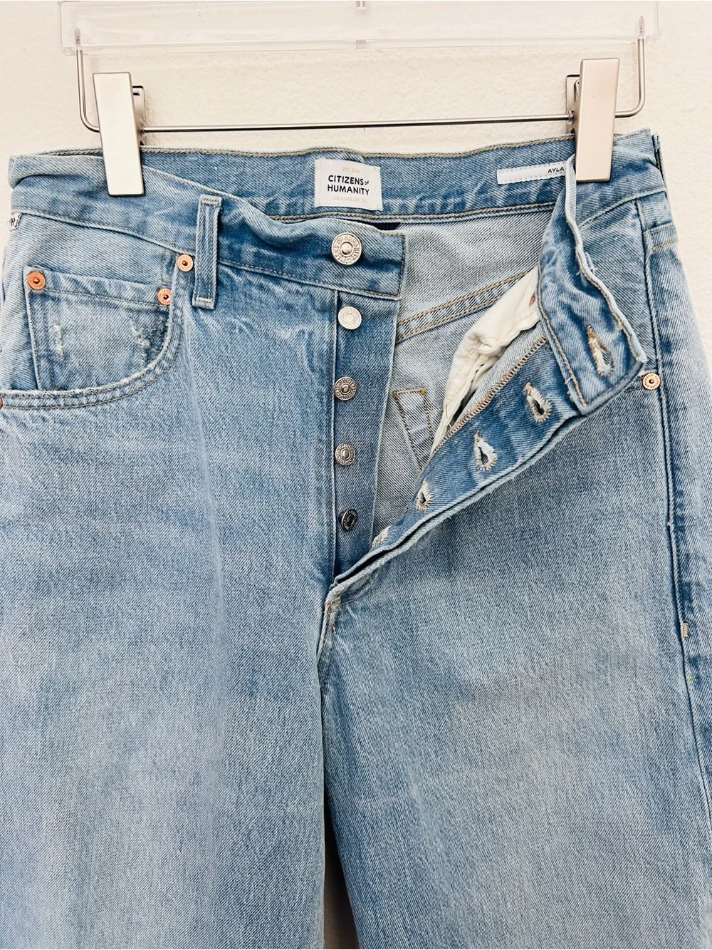 Citizens Of Humanity Ayla Baggy Cuffed Crop Jeans Blue Denim Women's Size 26 - Picture 6 of 16